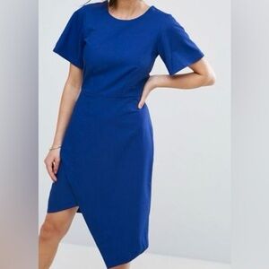 Closet London ASOS Pencil Dress with Split Detail in Blue NWOT UK 16 / US 12